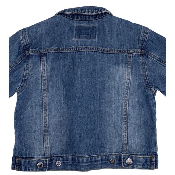 Levi Strauss Toddler Boys Denim Trucker Jacket 4T Snaps Biker Levi's Jean Jacket - Picture 5 of 8